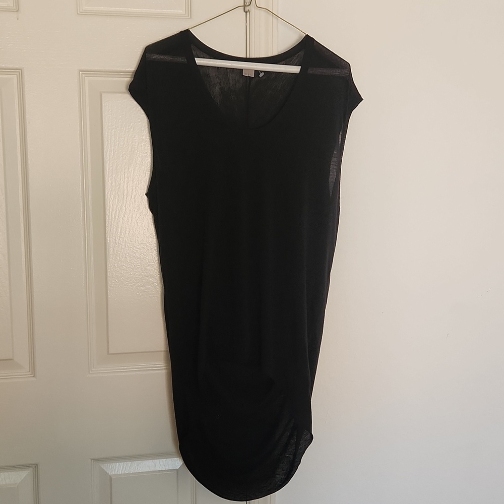 Helmut Black VNeck Sleveless Long Top Large